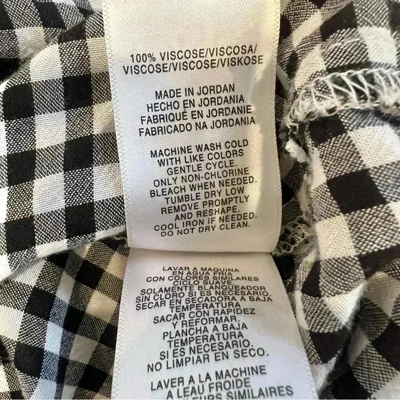 Jones New York Women's Front Tie Button Down Gingham Blouse Size Medium - Picture 11 of 13